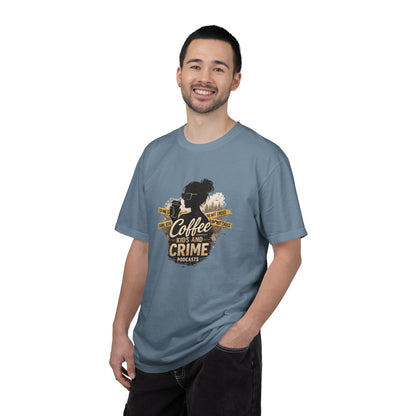 Coffee Kids and Crime Podcast Mom T-Shirt | Coffee Mug Silhouette Tee