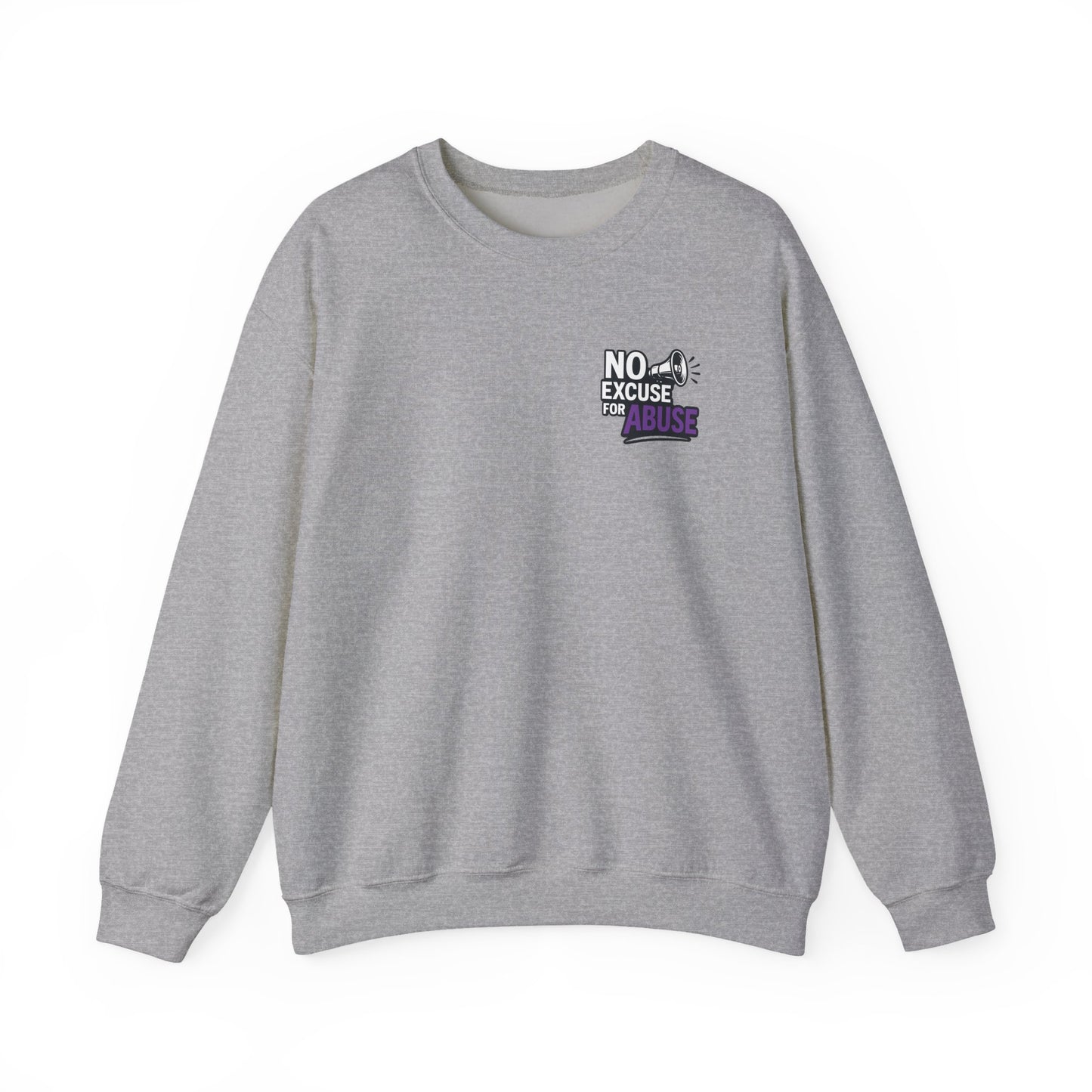 Awareness Sweatshirt - Unisex Heavy Blend™ Crewneck Sweatshirt, Domestic Violence Support Jumper, No Excuse For Abuse