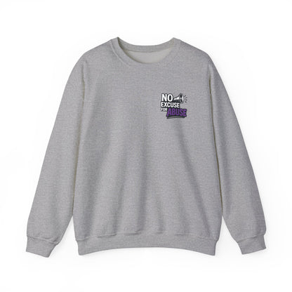 Awareness Sweatshirt - Unisex Heavy Blend™ Crewneck Sweatshirt, Domestic Violence Support Jumper, No Excuse For Abuse
