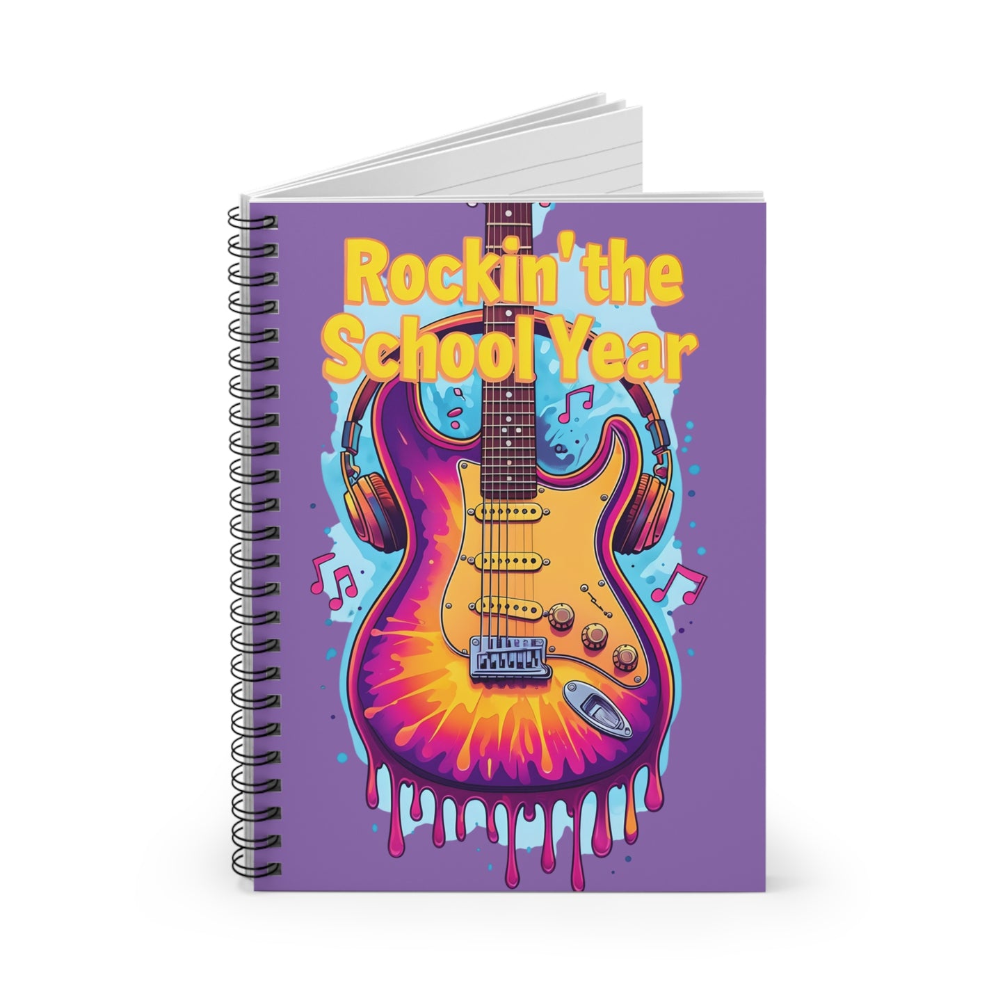 Rockin' School Year Notebook, Music Lover Diary, Gift for Students, Guitar Art Journal, Back to School Supplies, Fun Study Planner