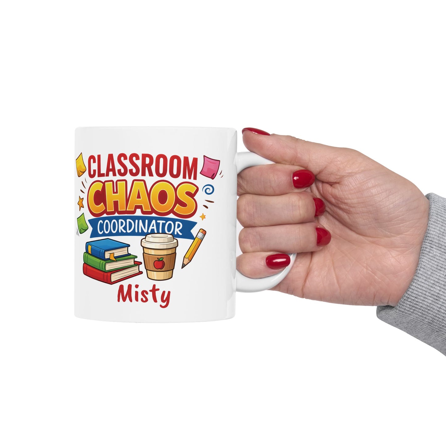 Classroom Chaos Teacher Mug | Coffee Pencil Books School Staff
