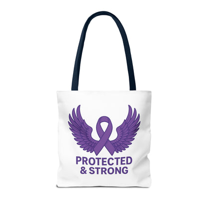 Protected and Strong Awareness Tote Bag, Eco-Friendly Shoulder Bag, Reusable Grocery Bag, Canvas Shopping Tote, Gift for Activists,