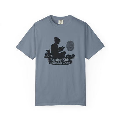 Raising Kids and Reading Crime T-shirt | Mom Reader Detective Design