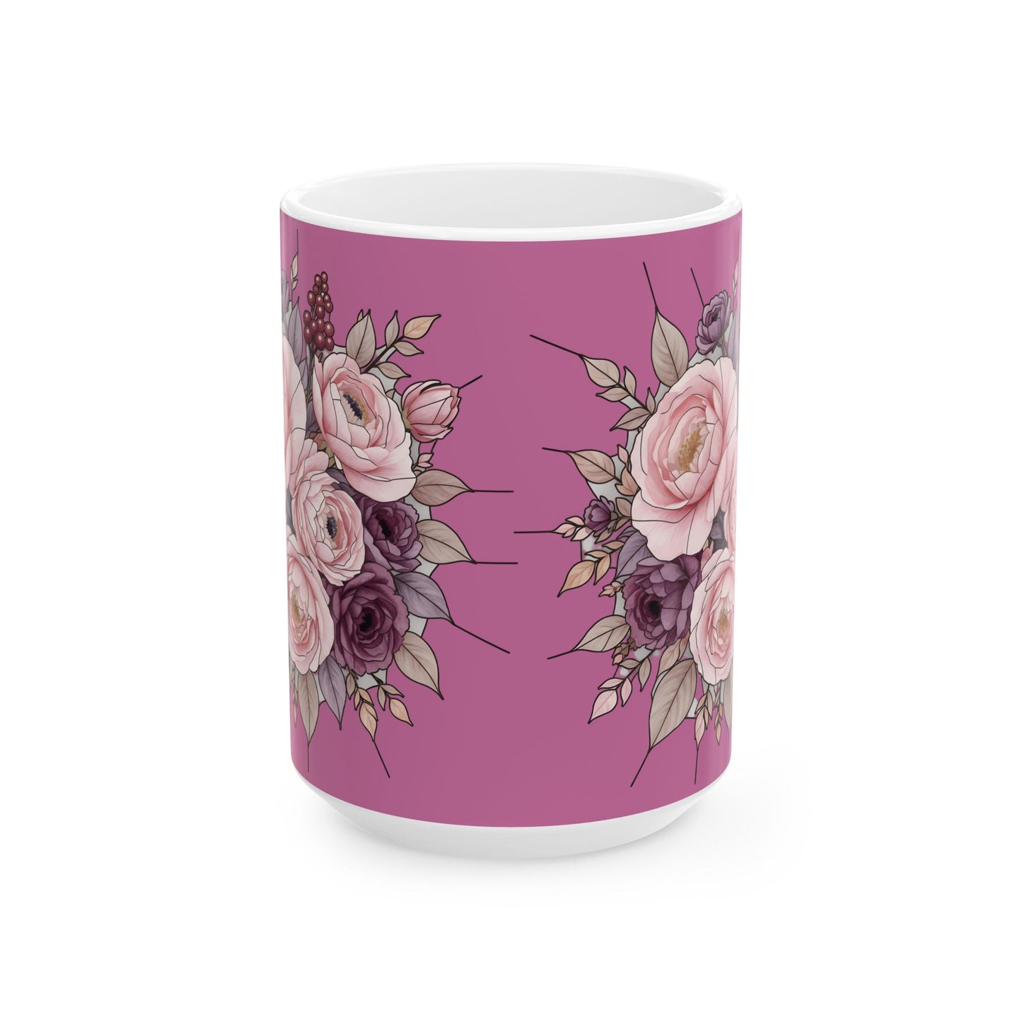 Blush Rose Bouquet Mug | Floral Ceramic Coffee Cup