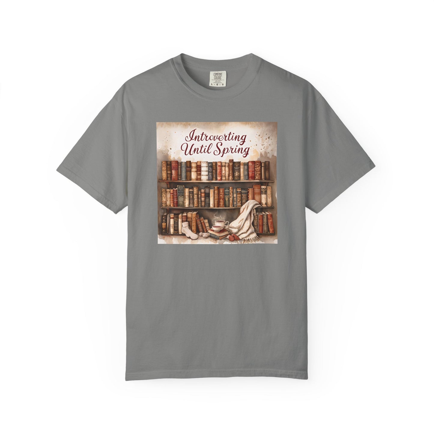 Introverting Until Spring T-Shirt, Cozy Literary Tee, Perfect Gift for Book Lovers, Spring Vibes Shirt, Relaxed Fit Fashion