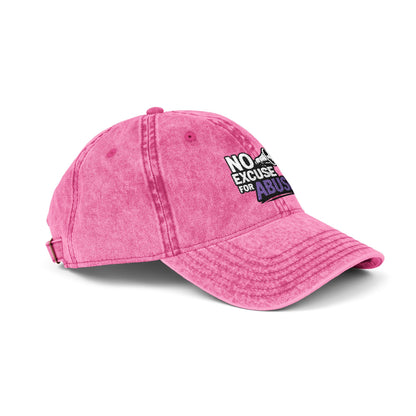 Vintage Embroidered Cap with Anti-Abuse Message - Casual Hat for Awareness, Support Events, Fundraisers, Gifts, Summer Days