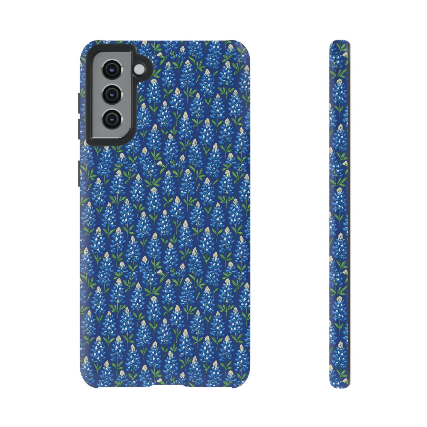 Phone Case, Texas Bluebonnet Tough Case, Navy Floral Phone Cover, Protective iPhone Case, Samsung Galaxy Case, Texas Wildflower Gift