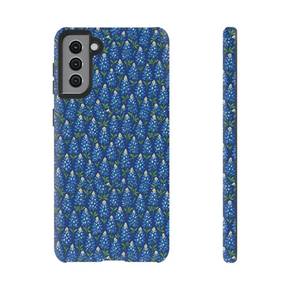 Phone Case, Texas Bluebonnet Tough Case, Navy Floral Phone Cover, Protective iPhone Case, Samsung Galaxy Case, Texas Wildflower Gift