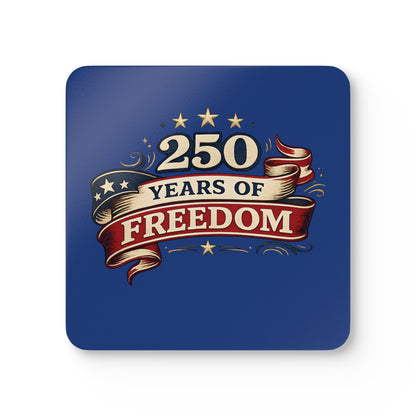 250 Years of Freedom America Anniversary Corkwood Coaster | Patriotic Americana Stars & Banner