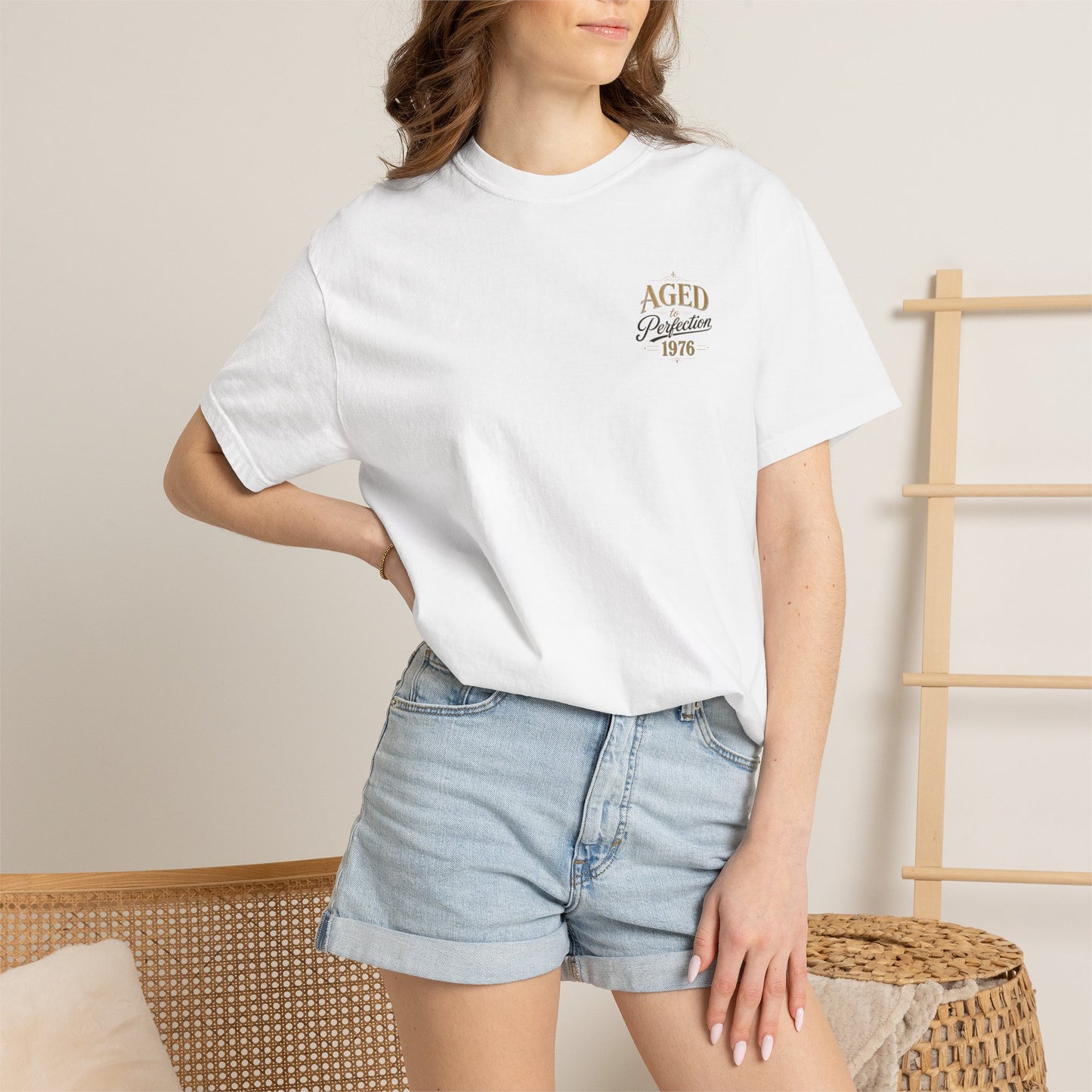 Aged to Perfection 1976 T-Shirt | Vintage Typographic Birthday Design