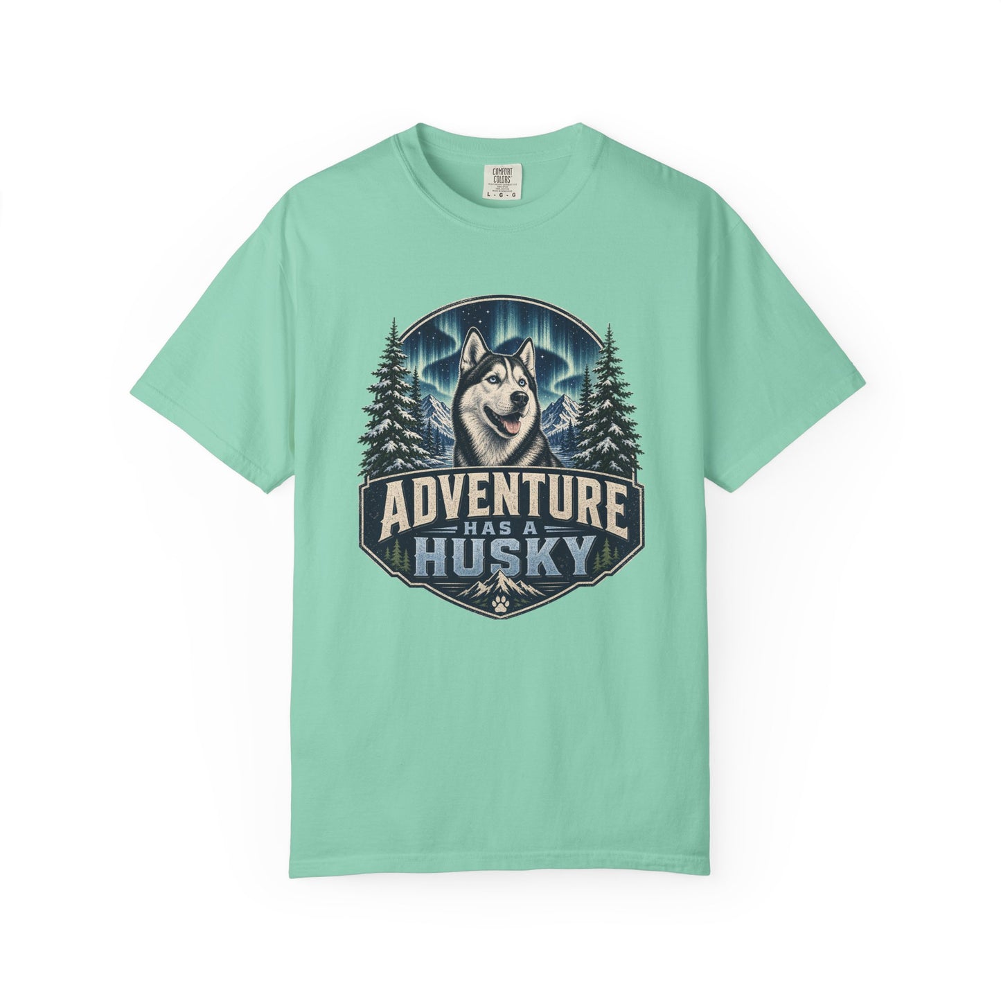 Adventure Has a Husky T-shirt | Husky Dog Graphic, Northern Lights, Outdoors