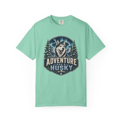 Adventure Has a Husky T-shirt | Husky Dog Graphic, Northern Lights, Outdoors