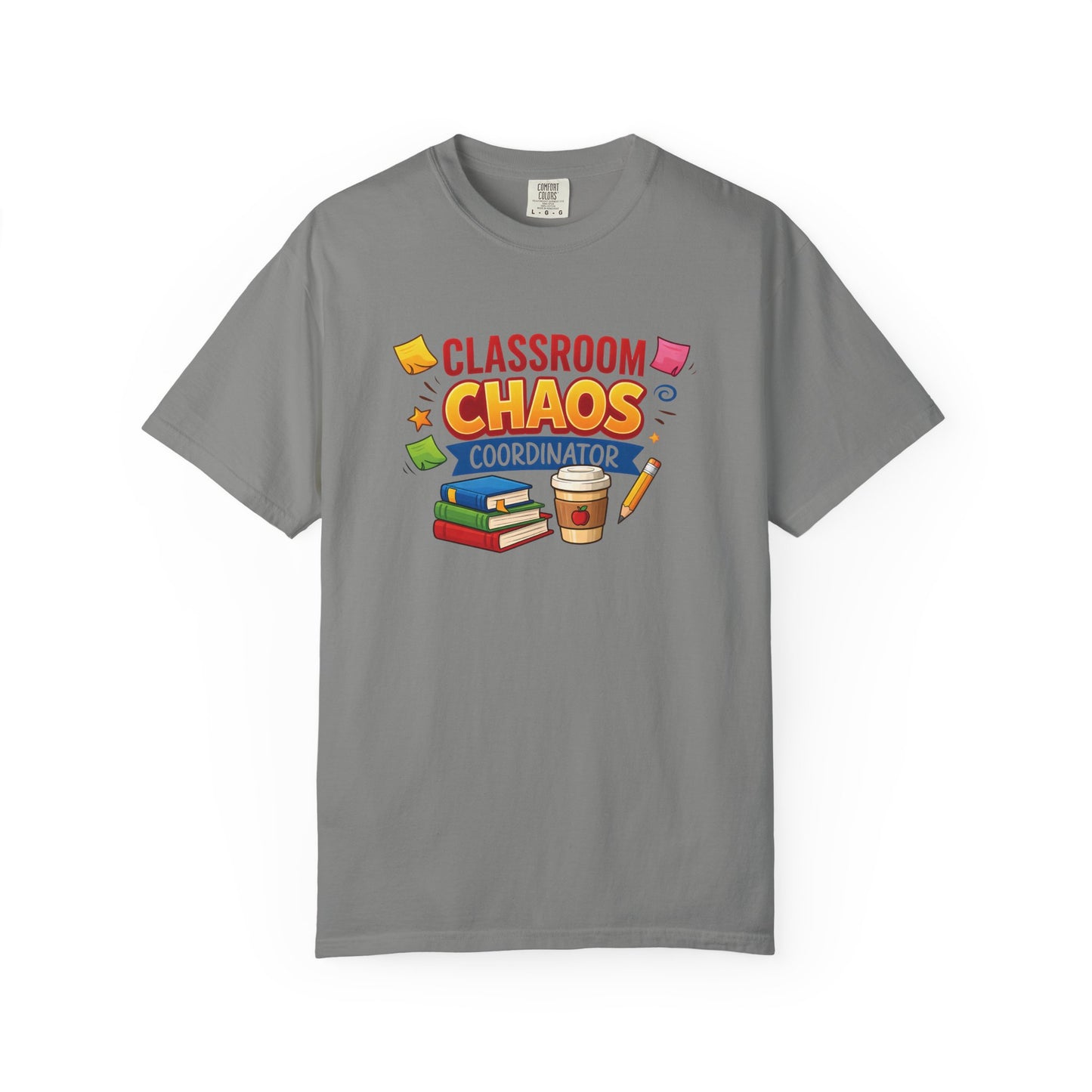 Classroom Chaos Coordinator T-shirt | Teacher Coffee Books Pencil