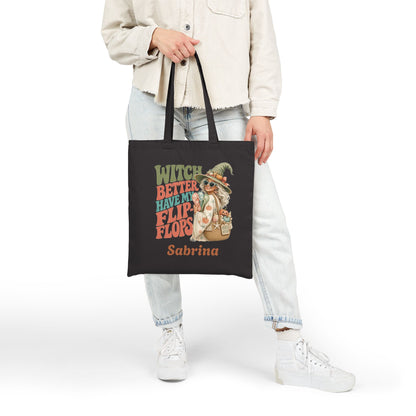 Witch Better Have My Flip Flops Tote Bag | Halloween Witch Illustration