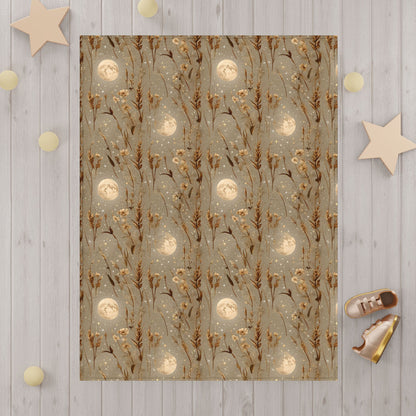 Whimsical Moonlit Toddler Blanket, Cozy Nursery Decor, Kids Gift, Baby Shower Present, Playroom Accessory, Bedtime Snuggles