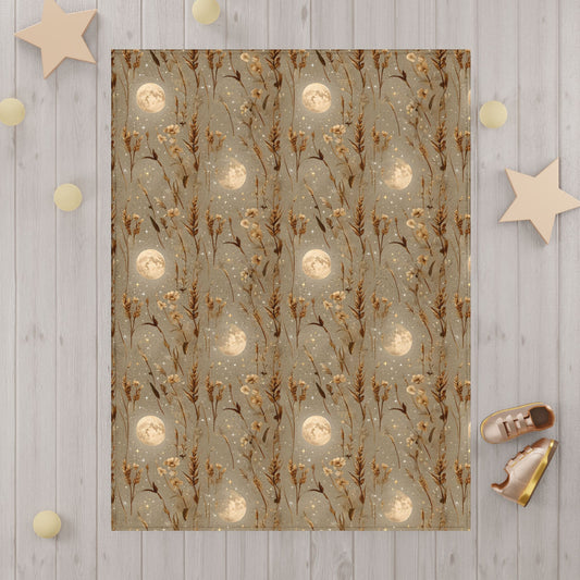 Whimsical Moonlit Toddler Blanket, Cozy Nursery Decor, Kids Gift, Baby Shower Present, Playroom Accessory, Bedtime Snuggles