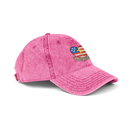 Embroidered Cap Blessed to Be Free - Vintage Freedom Hat, Retro Baseball Cap, Distressed Dad Cap for Men and Women, Adjustable Unisex Hat,