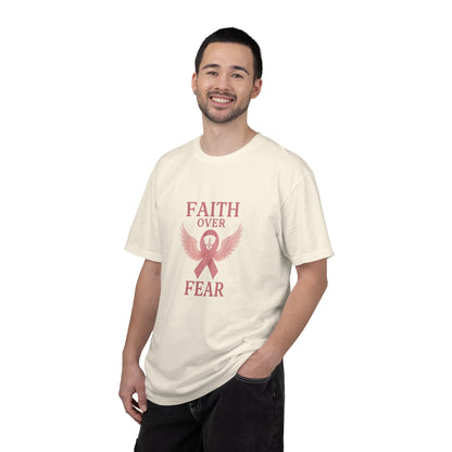 Faith Over Fear Unisex T-Shirt, Inspirational Shirt, Breast Cancer Awareness Tee, Gift for Support, Everyday Casual Wear