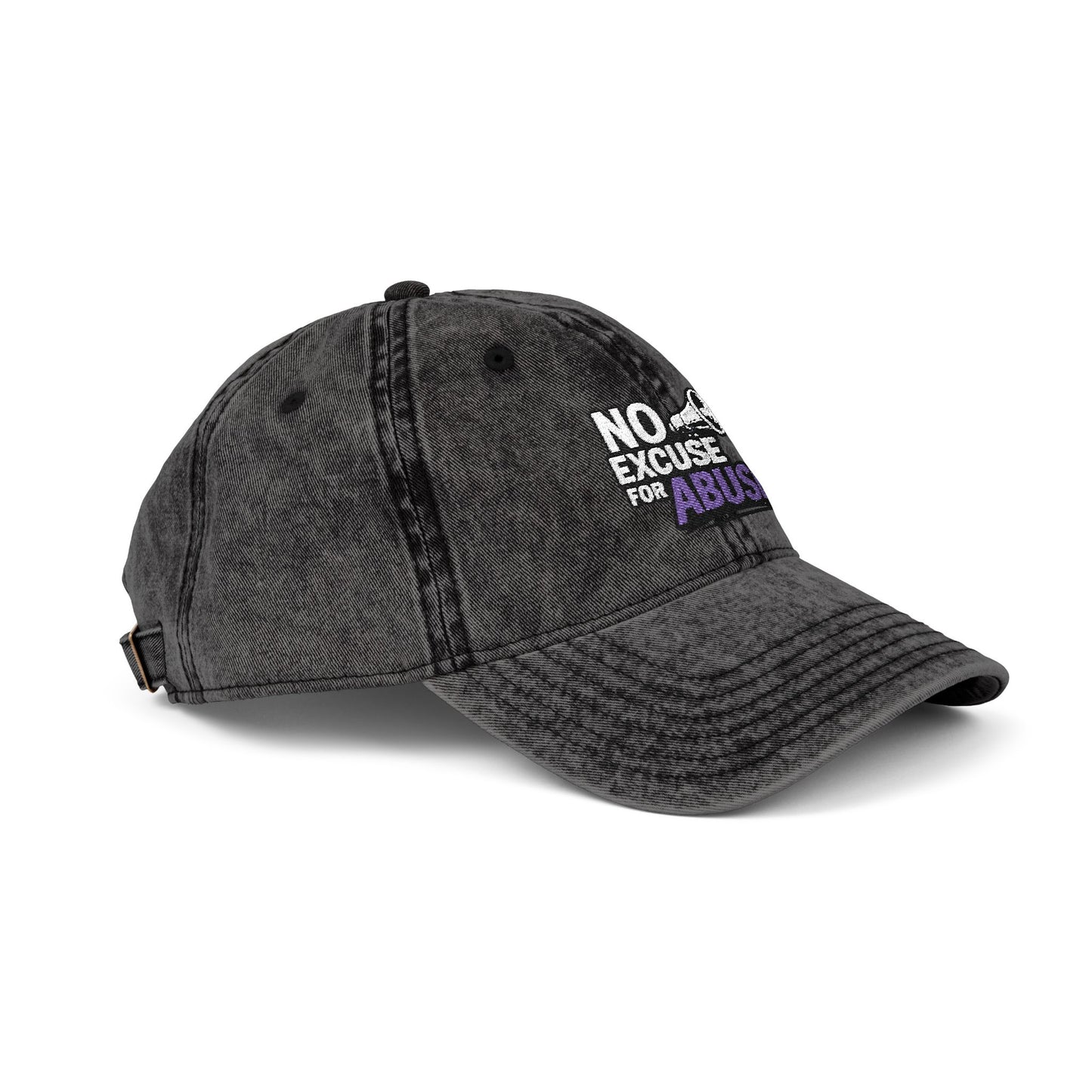 Vintage Embroidered Cap with Anti-Abuse Message - Casual Hat for Awareness, Support Events, Fundraisers, Gifts, Summer Days