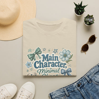 Main Character Minimal Chaos T-Shirt | Floral Bows Stars Design