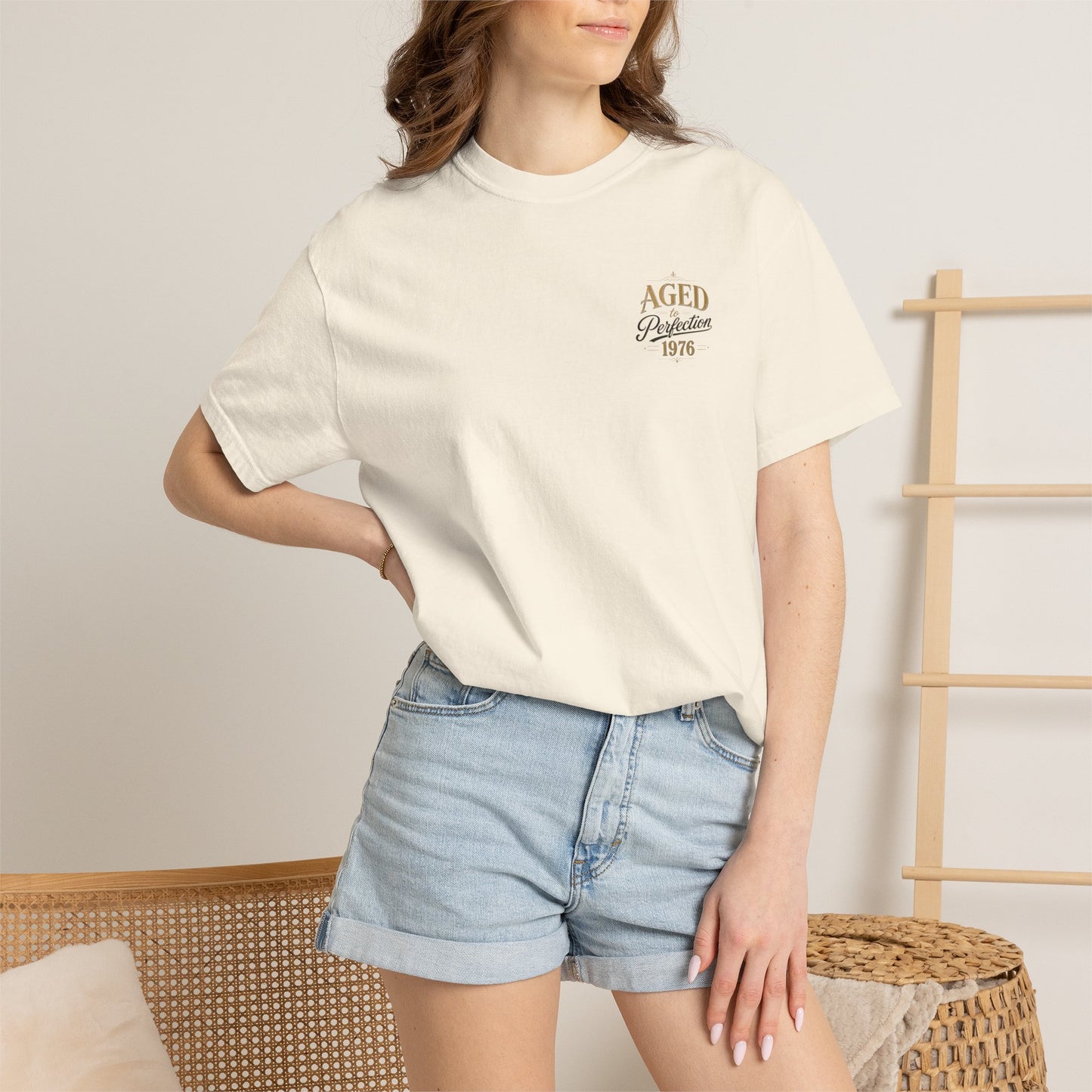 Aged to Perfection 1976 T-Shirt | Vintage Typographic Birthday Design