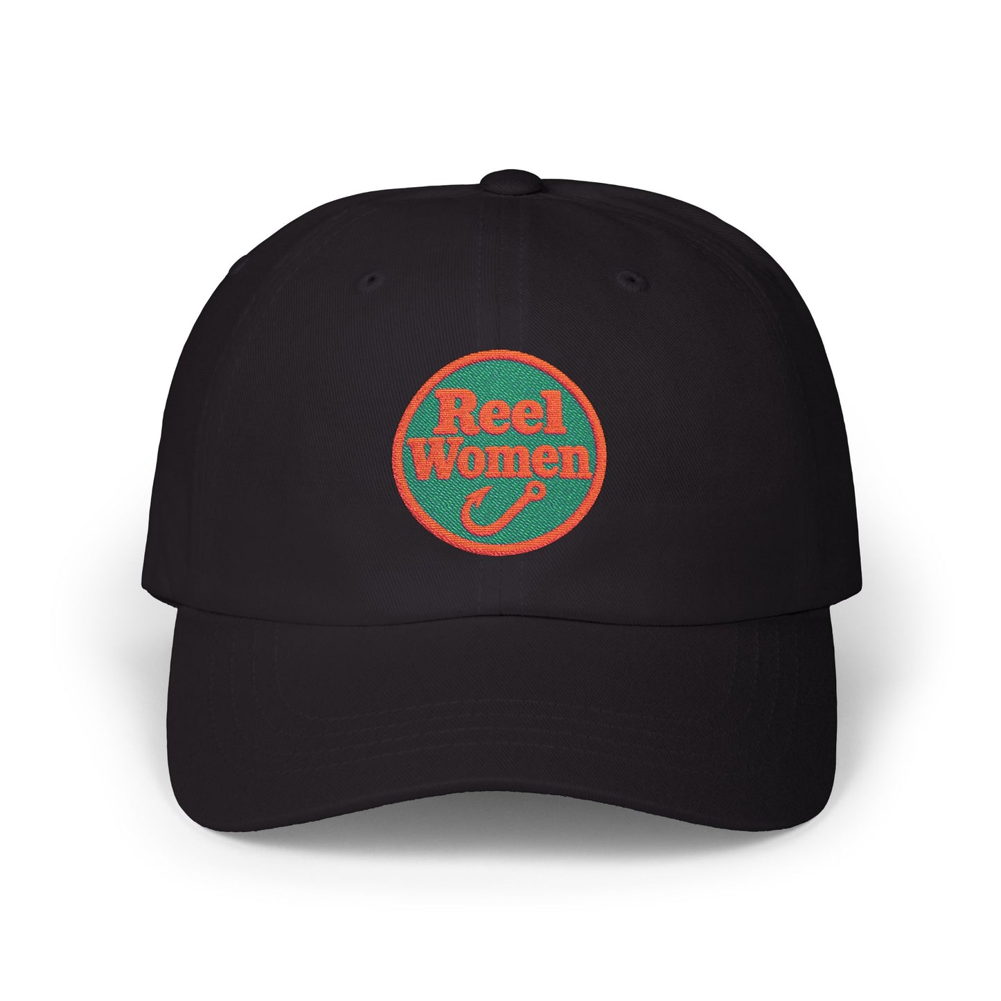 Reel Women embroidered logo Dad Cap | Baseball Hat, Fishing Theme