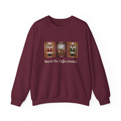 Coffee Soldier Nutcracker Crewneck Sweatshirt | March On, Coffee Soldier!