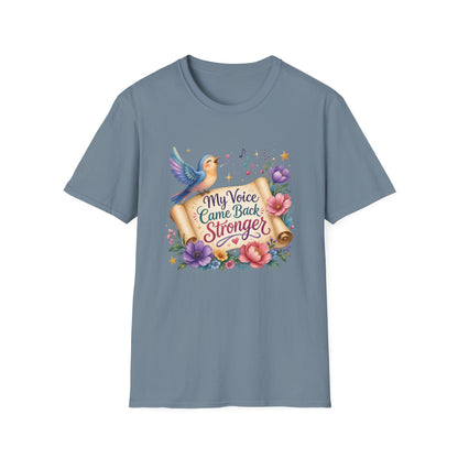 My Voice Came Back Stronger T-Shirt | Survivor