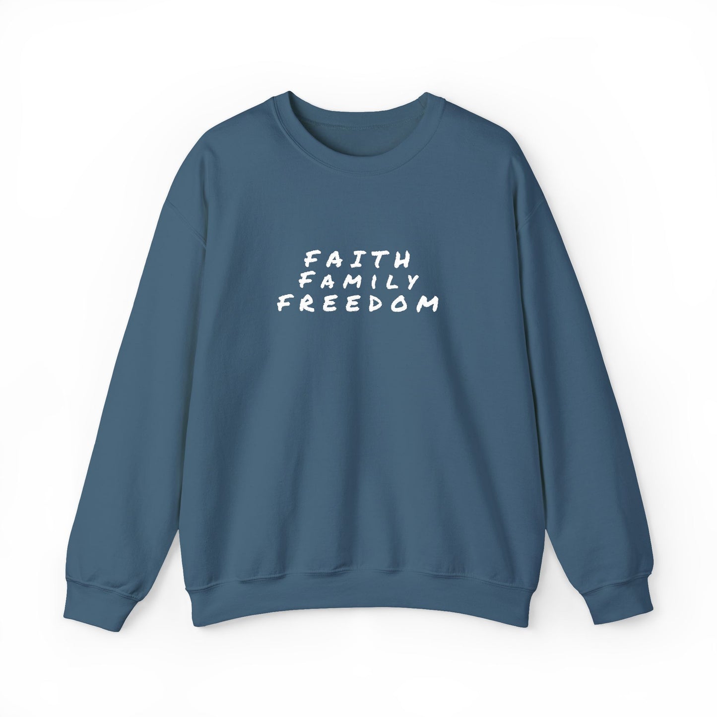 Faith Family Freedom Sweatshirt, Religious Pullover Jumper, Christian Crewneck, Inspirational Sweatshirt, Unisex Religious Shirt, Faith