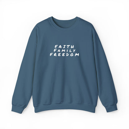 Faith Family Freedom Sweatshirt, Religious Pullover Jumper, Christian Crewneck, Inspirational Sweatshirt, Unisex Religious Shirt, Faith