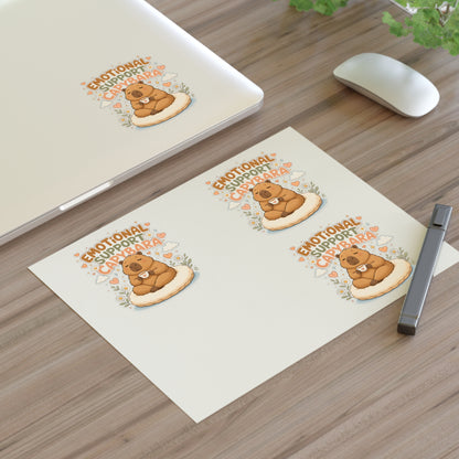 Emotional Support Capybara Sticker Sheet | 4 Cute Capybara Stickers