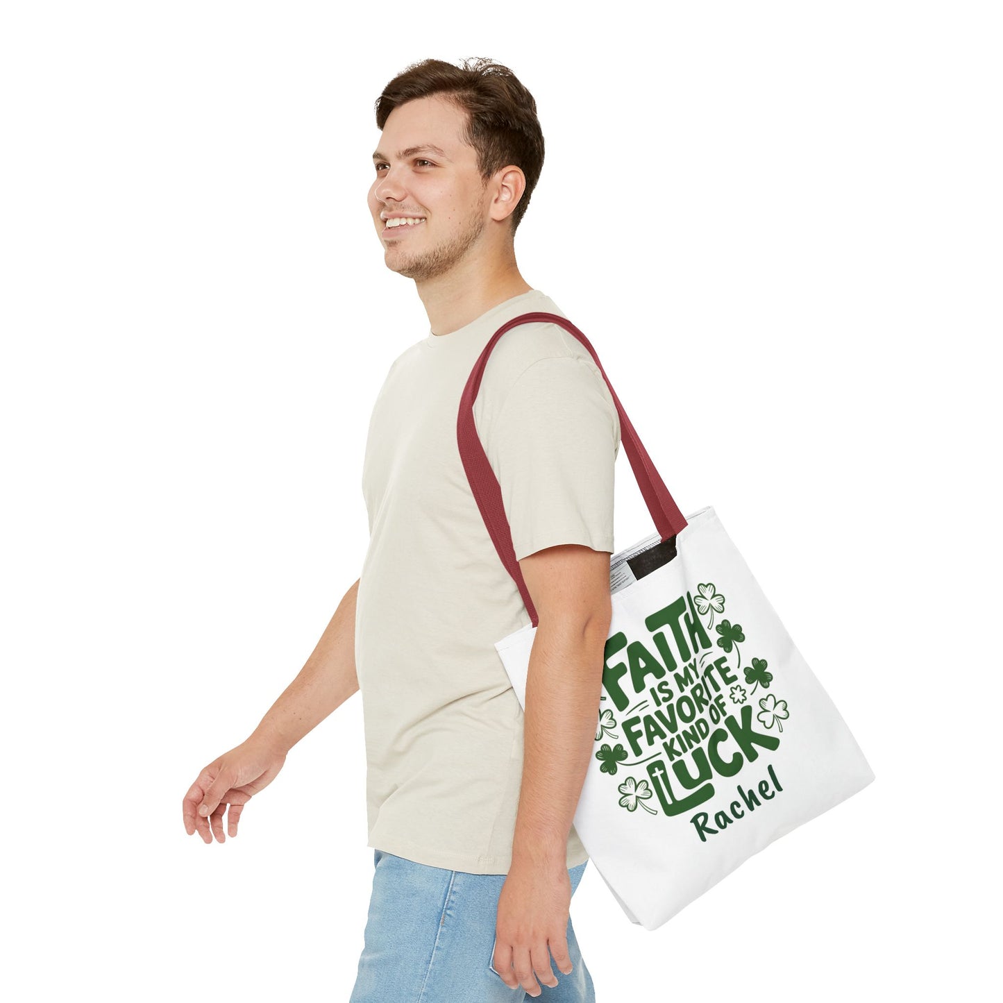 Faith Is My Favorite Kind Of Luck Tote | St. Patrick Shamrock Tote