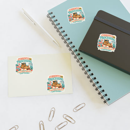 Currently Processing Capybara Sticker Sheet | Cute Relaxing Animal Stickers