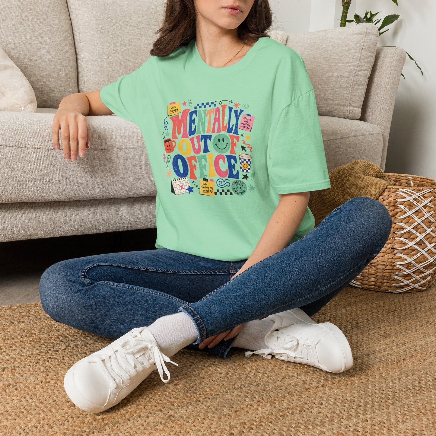 Mentally Out Of Office T-Shirt | Colorful Retro Graphic
