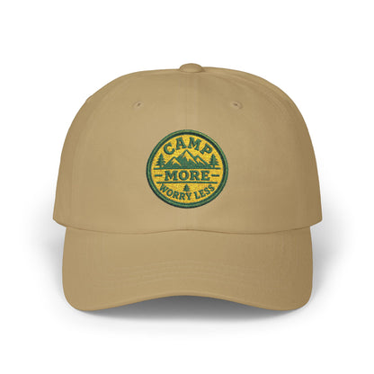 Camp More Worry Less Dad Cap | Embroidered Outdoor Patch Hat