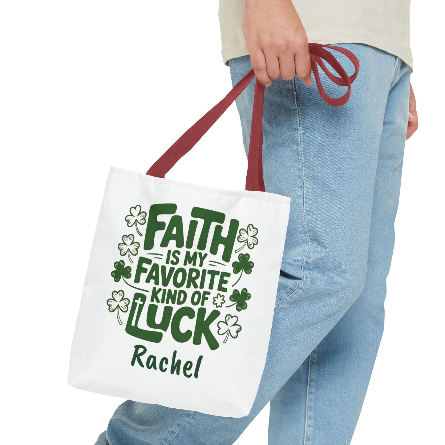 Faith Is My Favorite Kind Of Luck Tote | St. Patrick Shamrock Tote