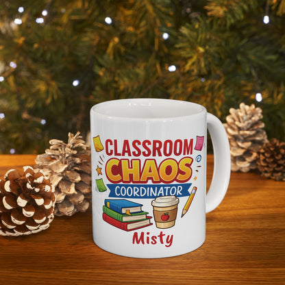 Classroom Chaos Teacher Mug | Coffee Pencil Books School Staff