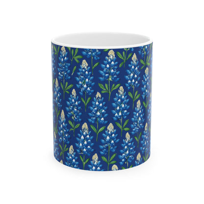 Texas Bluebonnet Ceramic Mug, Floral Pattern Coffee Cup, Southwestern Drinkware, Botanical Tea Mug, Gift for Gardeners, Home Decor