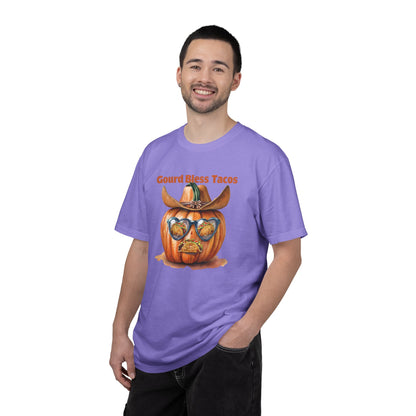Funny Halloween T-Shirt, Gourd Bless Tacos Tee, Unisex Graphic Tee, Taco Lover Shirt, Fall Festival Apparel, Cute Pumpkin Shirt