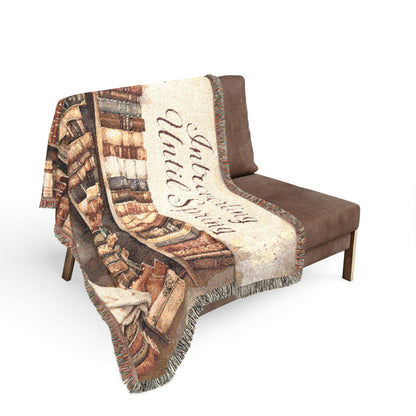 Cozy Literary Woven Blanket - Perfect for Book Lovers, Reading Nooks, Home Decor, Gift for Her, Relaxation Essentials