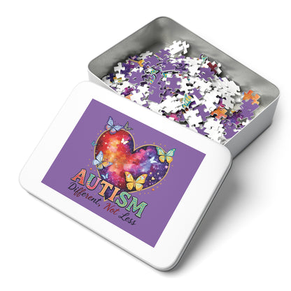 Autism 'Different Not Less' Jigsaw Puzzle with Tin