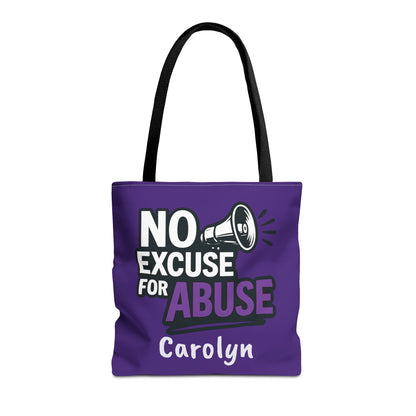 Empowerment Tote Bag - No Excuse for Abuse, Advocacy Tote, Eco-Friendly Bag, Fundraiser Gift, Awareness Campaign Bag