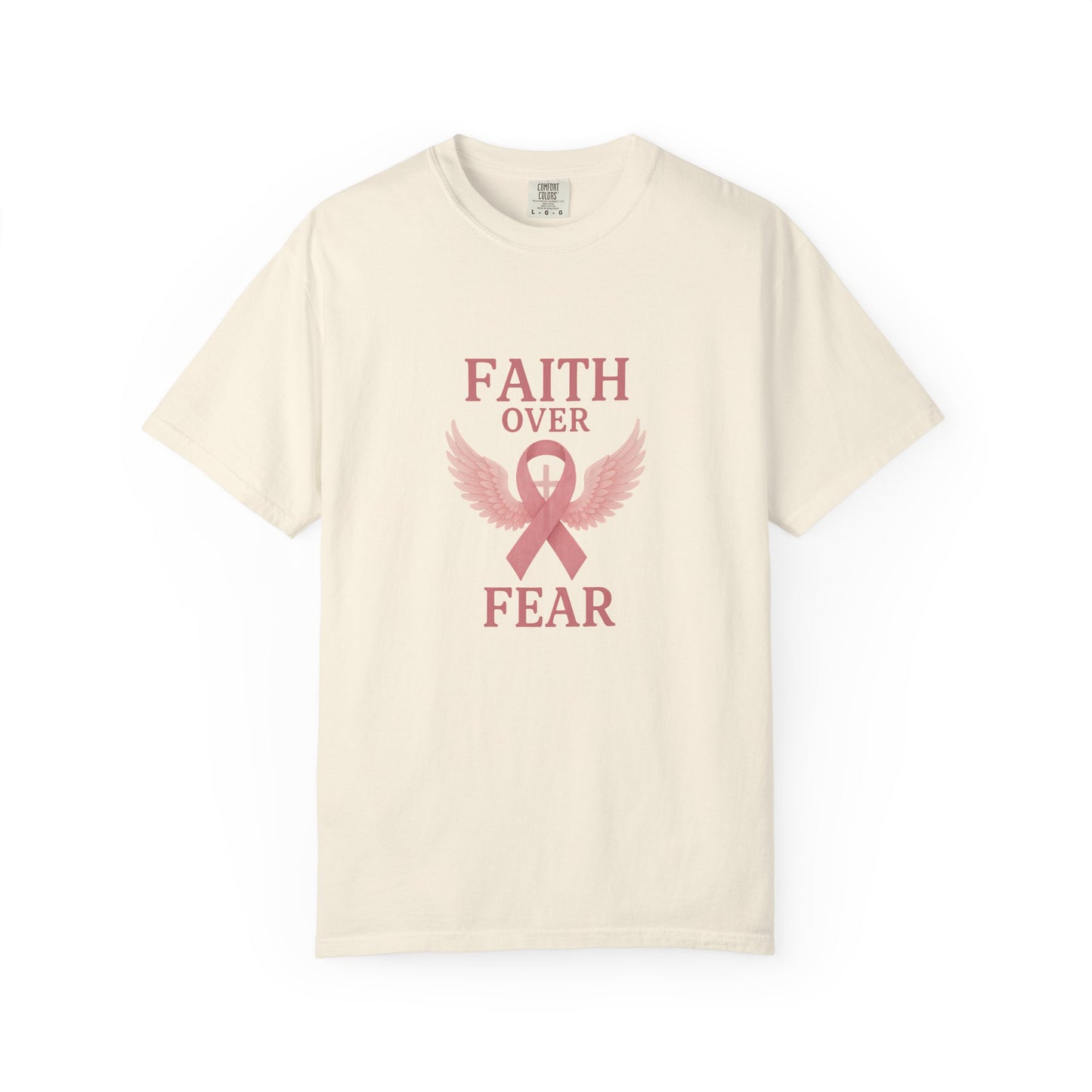 Faith Over Fear Unisex T-Shirt, Inspirational Shirt, Breast Cancer Awareness Tee, Gift for Support, Everyday Casual Wear