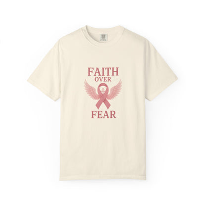 Faith Over Fear Unisex T-Shirt, Inspirational Shirt, Breast Cancer Awareness Tee, Gift for Support, Everyday Casual Wear