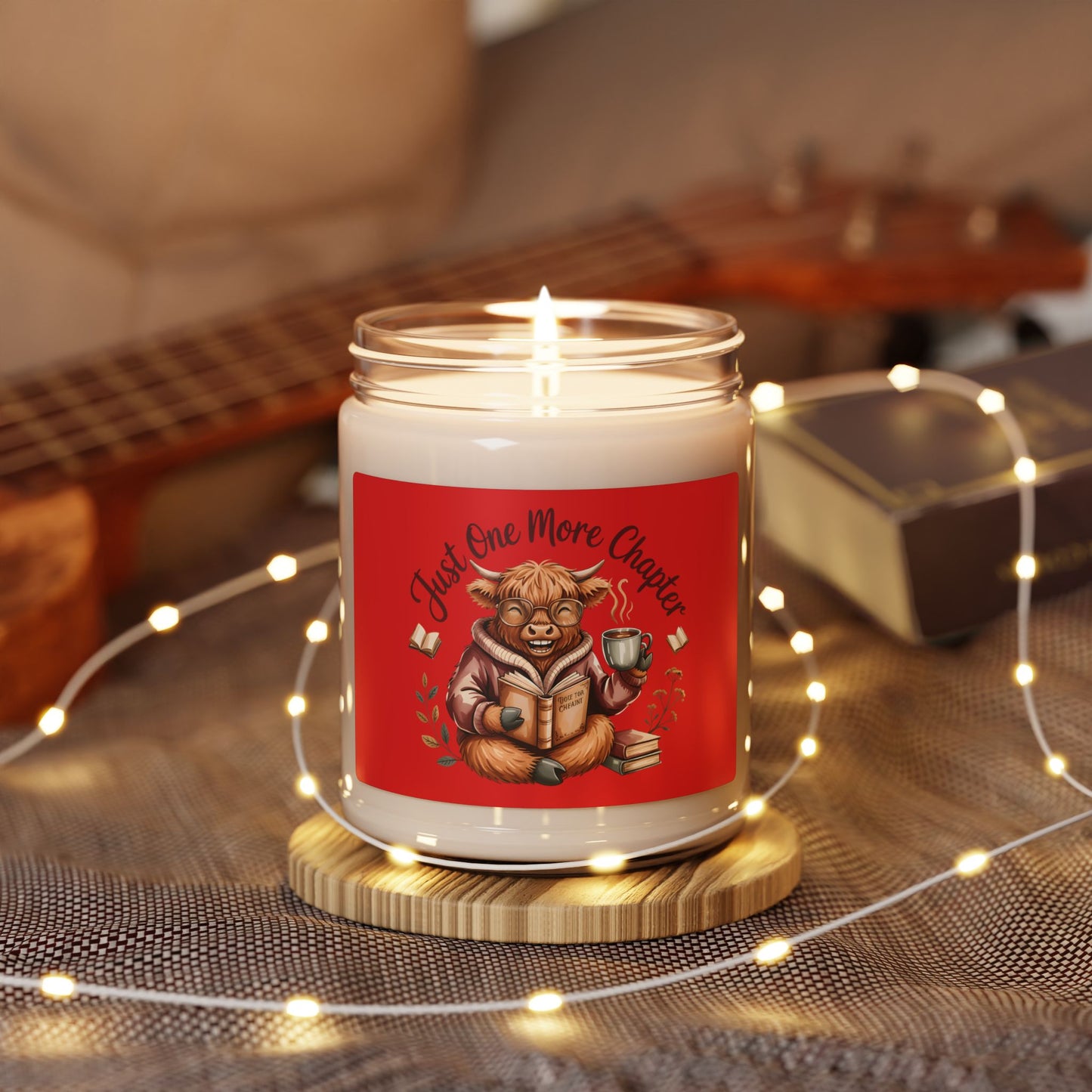 Just One More Chapter Candle, Soy Candle | Cozy Reading Highland Cow 9oz