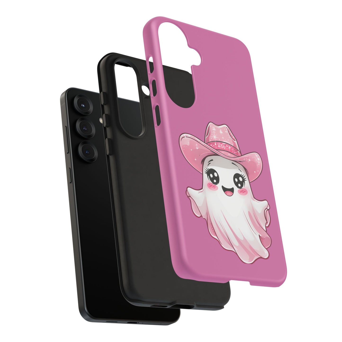 Cute Ghost Phone Case - Fun, Whimsical, Kawaii, Halloween, Gift Idea, Pink Ghost Design