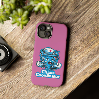 Chaos Coordinator Phone Case, Fun Nurse Gift, Tough Cases for Healthcare Heroes, Unique Cell Phone Cover, Funny Medical Humor/ Pink
