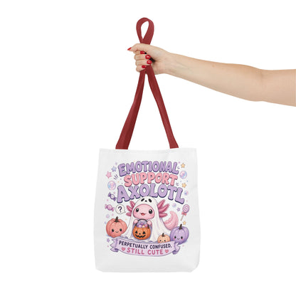 Emotional Support Axolotl Tote Bag | Cute Pastel Summerween Illustration