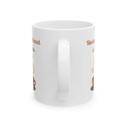 Texas Blessed Ceramic Mug, Funny Coffee Cup for Texans, Gift for Coffee Lovers, Southern Charm Home Decor, Unique Tea Mug