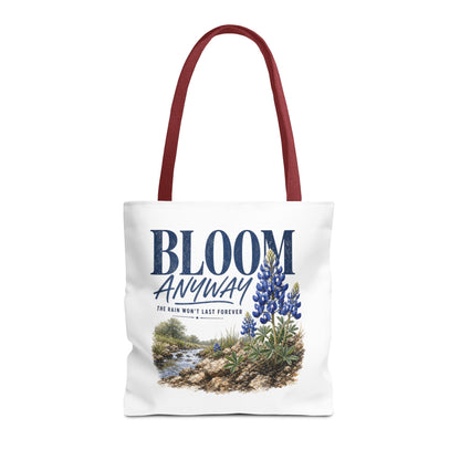 Bloom Anyway Tote Bag | Bluebonnet Wildflower Inspirational Design